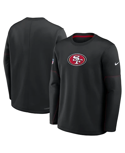 Nike Men's Black San Francisco 49ers Sideline Coaches Team Present Midweight Therma-fit Sweatshirt