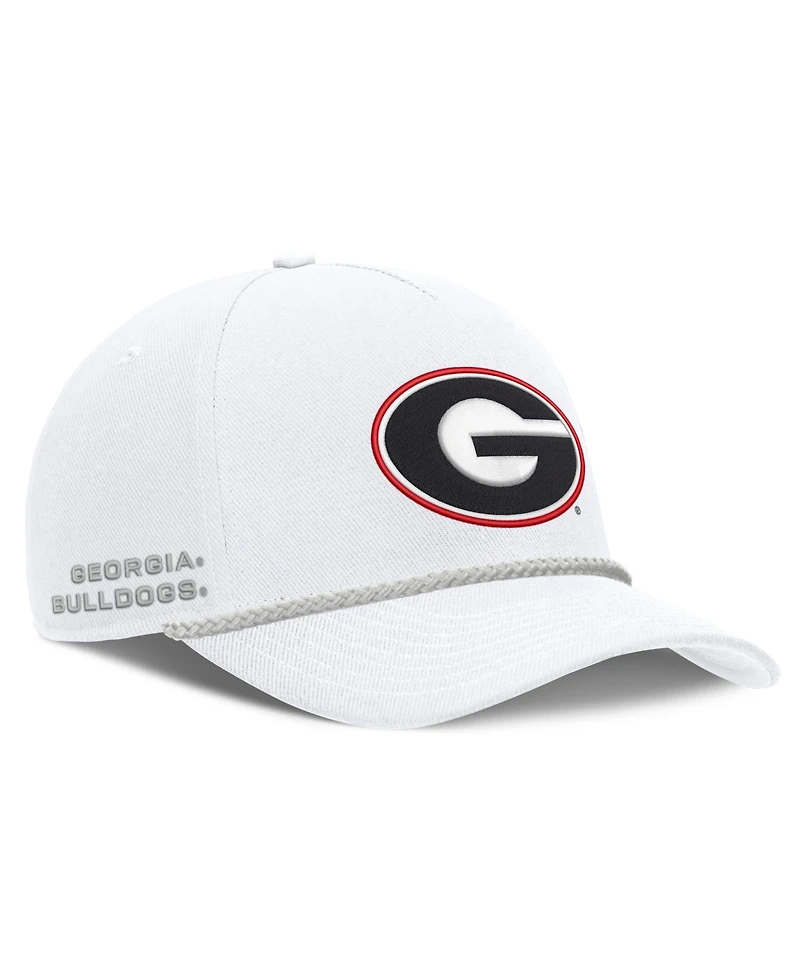 Nike Men's and Women's White Georgia Bulldogs Rope Rise Adjustable Hat