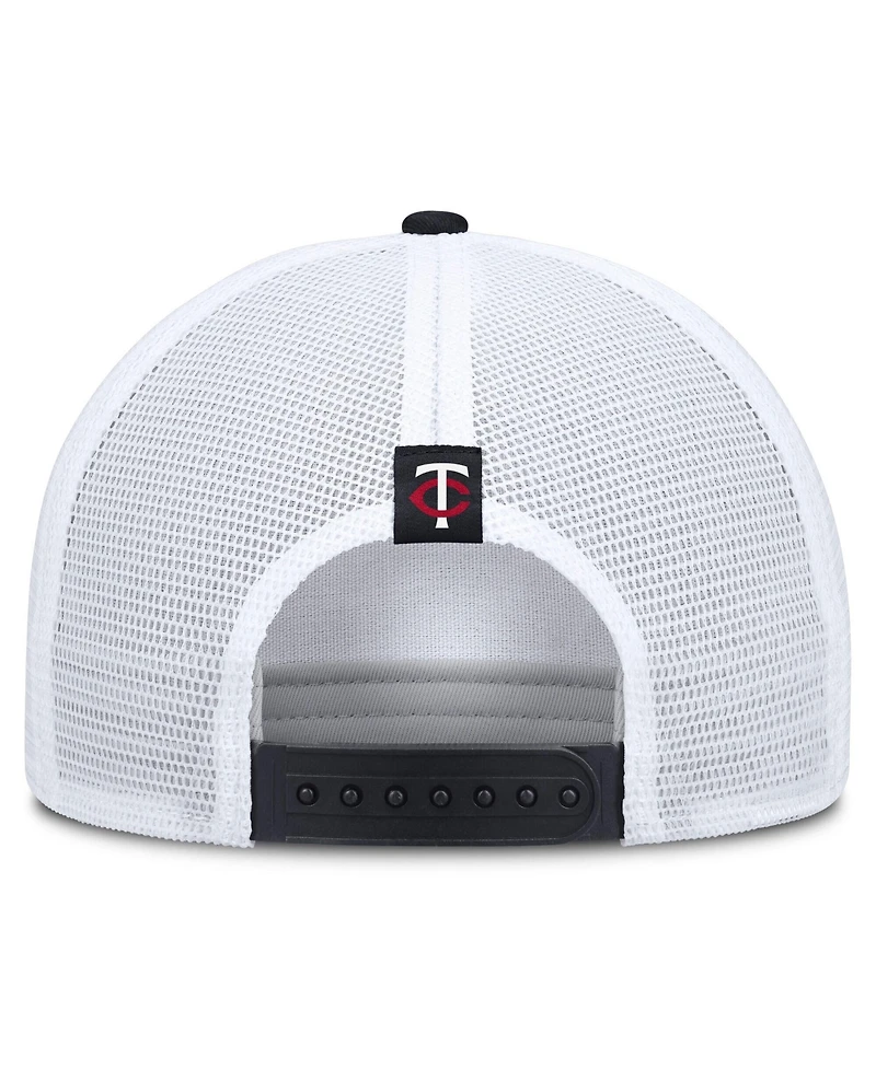 Nike Men's Khaki/Navy Minnesota Twins Rise A-Frame Trucker Adjustable Hat