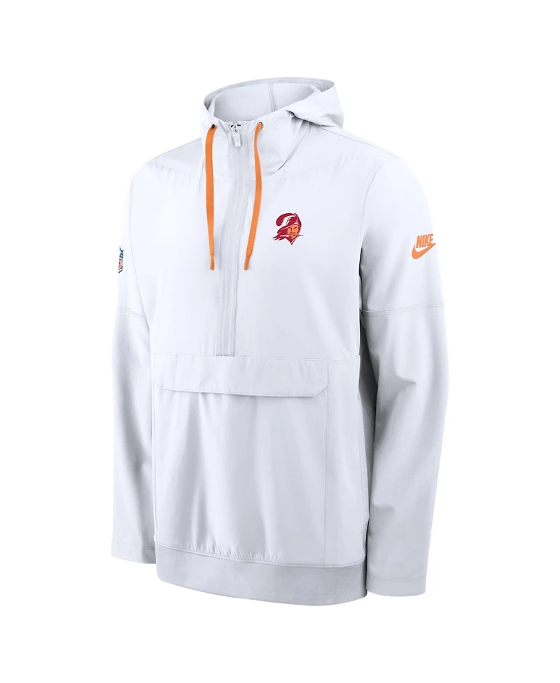 Nike Men's White Tampa Bay Buccaneers Sideline Broken Rules Alternate Anorak Half-Zip Hoodie