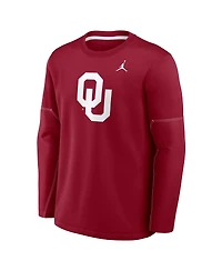 Jordan Men's Crimson Oklahoma Sooners 2026 Sideline Coaches Therma-fit Long Sleeve T-Shirt