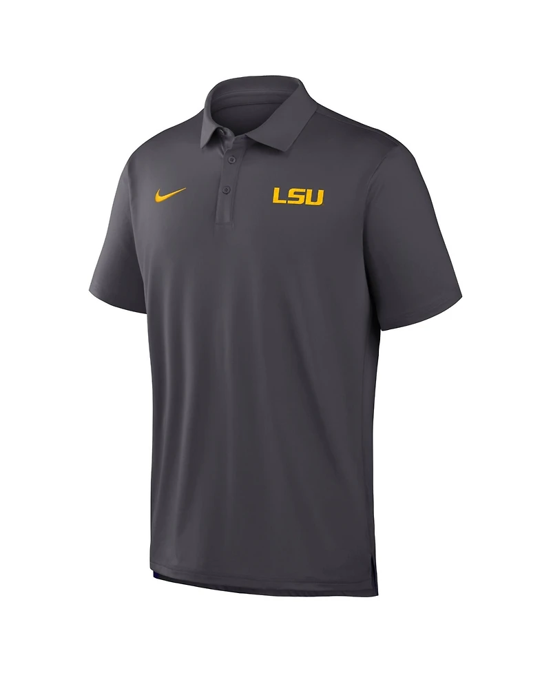Nike Men's Anthracite Lsu Tigers 2026 Sideline Tour Dri-fit Polo Shirt