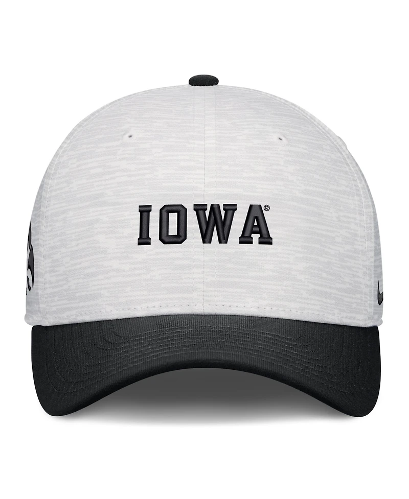 Nike Men's and Women's White/Black Iowa Hawkeyes Primetime Rise Adjustable Hat