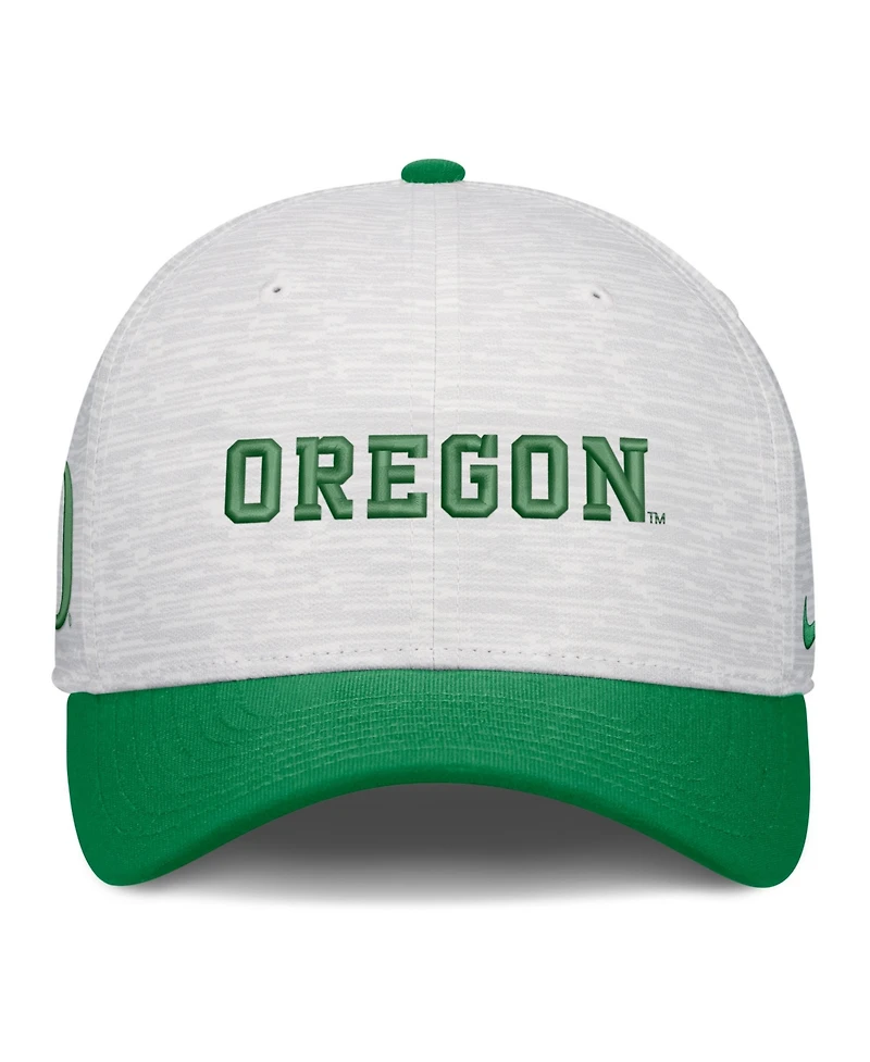 Nike Men's and Women's White/Green Oregon Ducks Primetime Rise Adjustable Hat