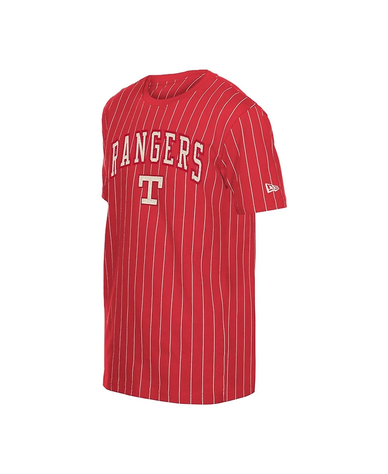 New Era Big Boys and Girls Red Texas Rangers 2026 City Connect Pinstripe T-Shirt