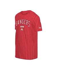 New Era Big Boys and Girls Red Texas Rangers 2026 City Connect Pinstripe T-Shirt