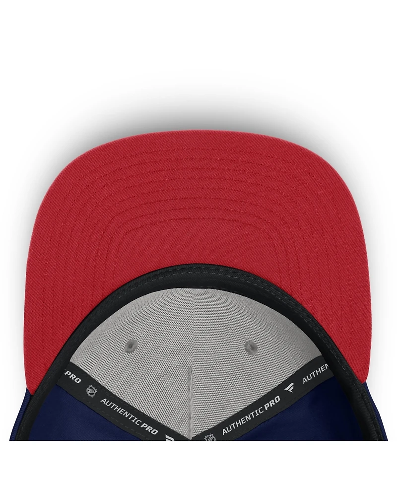 Fanatics Men's Navy Columbus Blue Jackets On Stage Podium A-Frame Adjustable Hat
