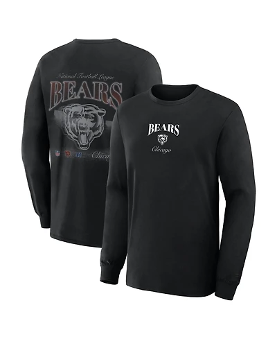 Fanatics Men's Black Chicago Bears Midnight Falls Long Sleeve T-Shirt