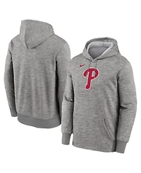 Nike Men's Heather Gray Philadelphia Phillies Primary Logo Therma Hoodie