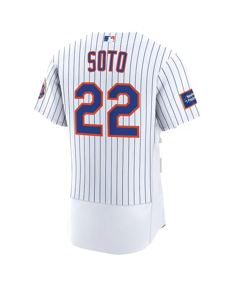 Nike Men's Juan Soto White New York Mets Home Authentic Sponsor Patch Jersey