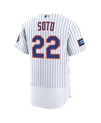 Nike Men's Juan Soto White New York Mets Home Authentic Sponsor Patch Jersey