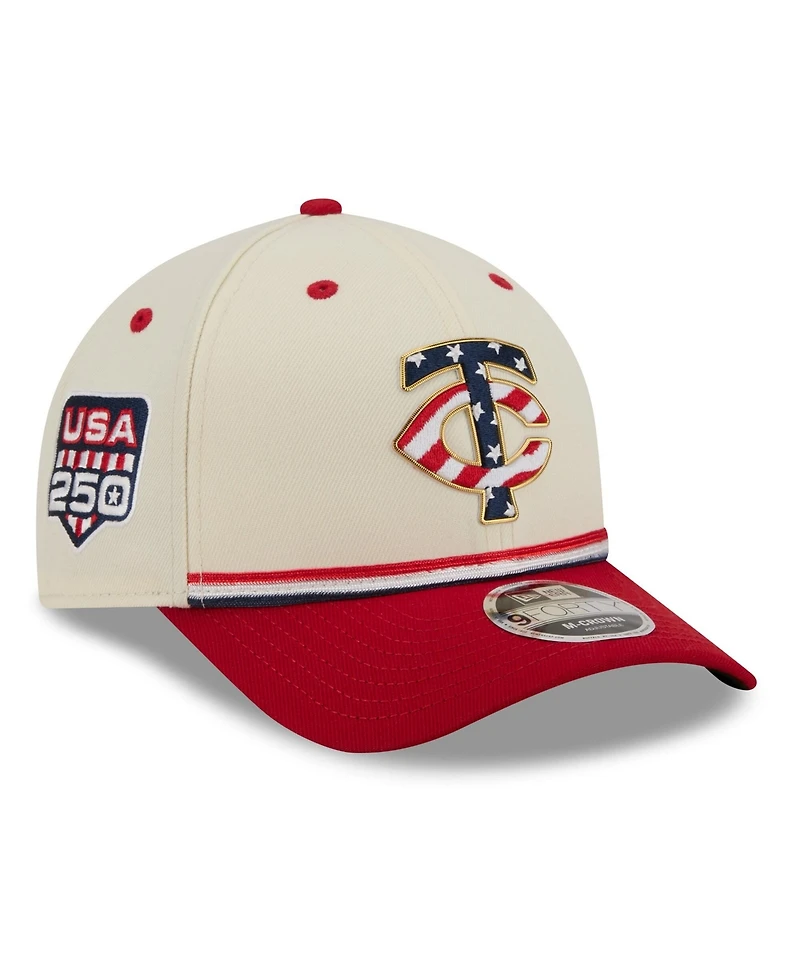 New Era Big Boys and Girls Cream/Red Minnesota Twins Usa 250 9FORTY M-Crown Adjustable Hat
