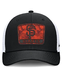 Nike Men's Black/White San Francisco Giants Camo Rise Trucker Dri-fit Adjustable Hat