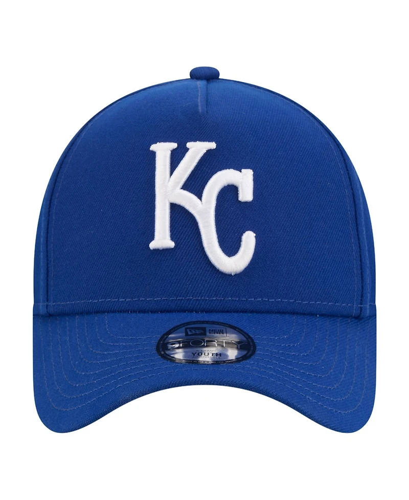 New Era Big Boys and Girls Royal Kansas City Royals 9FORTY A-Frame Adjustable Hat