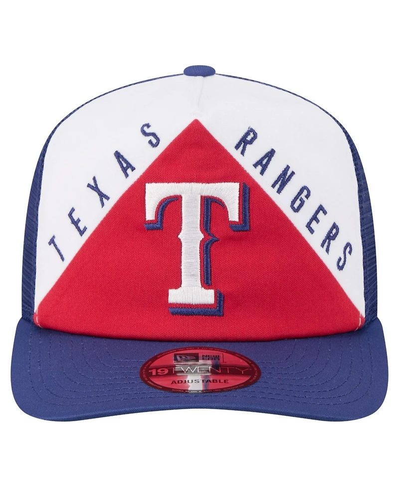 New Era Men's White/Royal Texas Rangers Retro Cut 19TWENTY Adjustable Trucker Hat