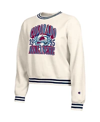 Champion Women's Cream Colorado Avalanche Bold Laurels Reverse Weave Yarn Crewneck Sweatshirt
