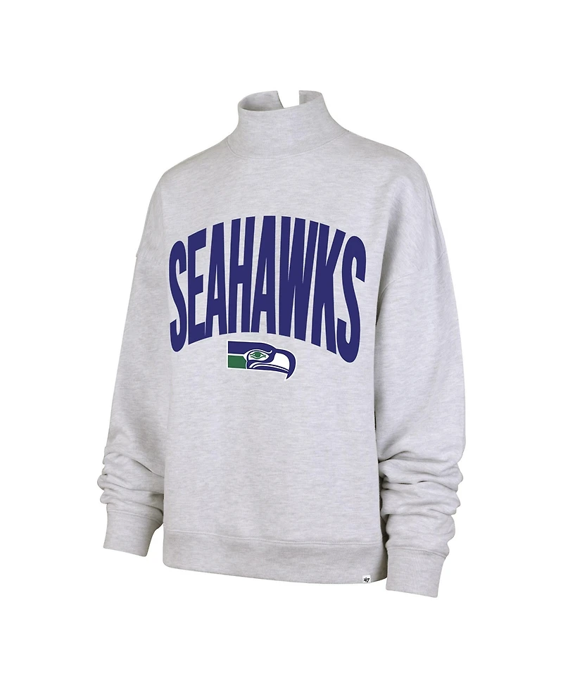 '47 Brand Women's Gray Seattle Seahawks Subtle Muse Mock Neck Sweatshirt