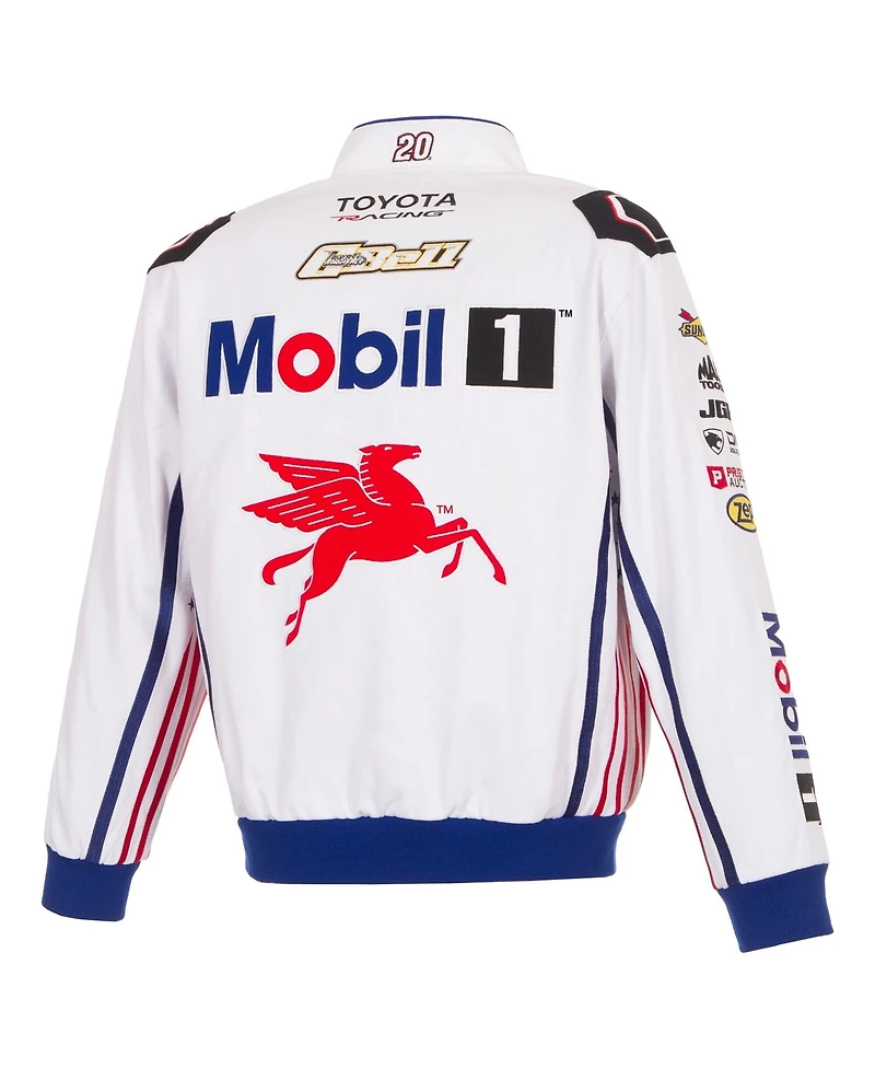 Jh Design Men's White Christopher Bell 2026 Mobil #1 Full-Snap Twill Racing Jacket