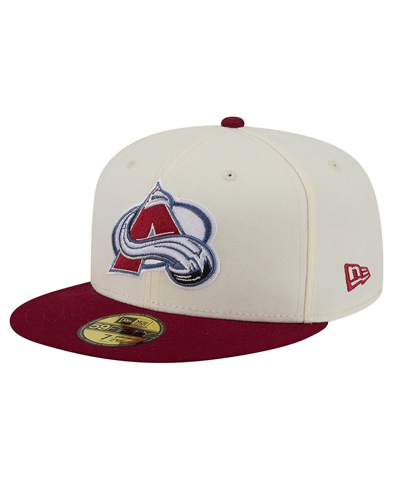 New Era Men's Cream Colorado Avalanche 250th Anniversary of the United States Two-Tone 59FIFTY Fitted Hat