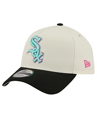 New Era Men's Cream Chicago White Sox Stadium Chrome 9FORTY A-Frame Adjustable Hat