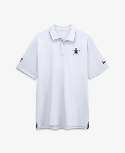 Nike Men's White Dallas Cowboys Sideline Powerful Blocking Dri-fit Tour Polo Shirt