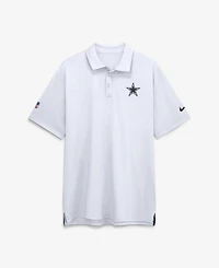 Nike Men's White Dallas Cowboys Sideline Powerful Blocking Dri-fit Tour Polo Shirt