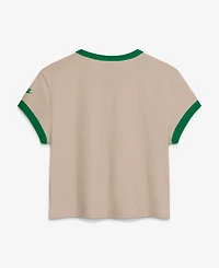 Nike Women's Cream Philadelphia Eagles Rewind Ringer Mod Cropped T-Shirt