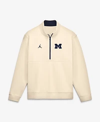 Jordan Men's Cream Michigan Wolverines Primetime Club Fleece Half-Zip Pullover Sweatshirt