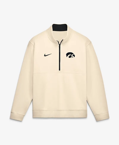 Nike Men's Cream Iowa Hawkeyes Primetime Club Fleece Half-Zip Pullover Sweatshirt