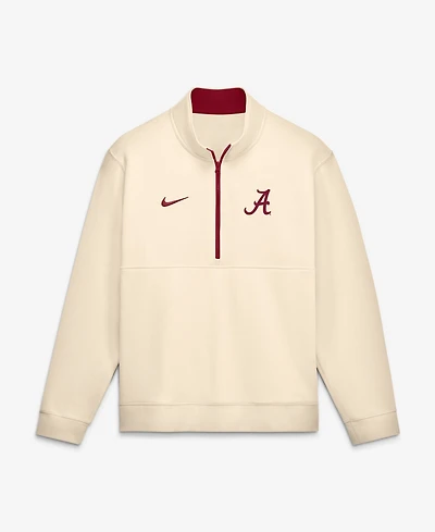 Nike Men's Cream Alabama Crimson Tide Primetime Club Fleece Half-Zip Pullover Sweatshirt