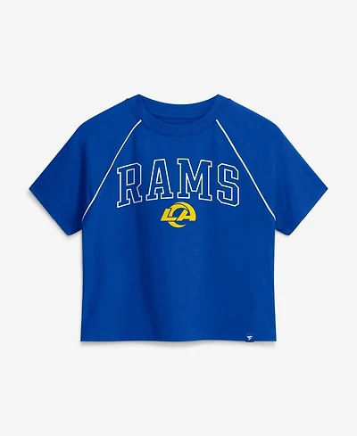 Fanatics Women's Los Angeles Rams Offensive Scheme Raglan Tri-Blend Cropped T-Shirt