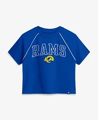 Fanatics Women's Los Angeles Rams Offensive Scheme Raglan Tri-Blend Cropped T-Shirt