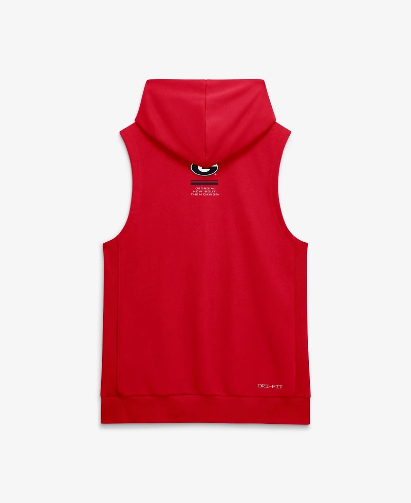 Nike Men's Red Georgia Bulldogs 2026 Sideline Sleeveless Dri-fit Hoodie
