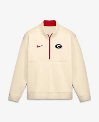Nike Men's Cream Georgia Bulldogs Primetime Club Fleece Half-Zip Pullover Sweatshirt