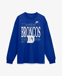 Nike Men's Royal Denver Broncos Red Zone Long Sleeve Max90 T-Shirt
