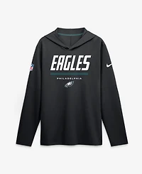 Nike Men's Black Philadelphia Eagles Sideline Game On Lightweight Long Sleeve Dri-fit Hoodie