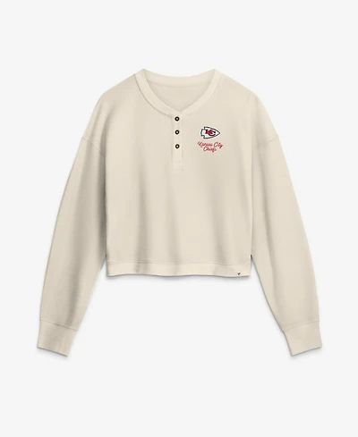 Fanatics Women's Kansas City Chiefs Waffle-Knit Long-Sleeve Cropped T-Shirt