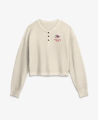 Fanatics Women's Kansas City Chiefs Waffle-Knit Long-Sleeve Cropped T-Shirt