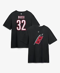 Fanatics Men's Brandon Bussi Black Carolina Hurricanes Authentic Stack Name & Number T-Shirt