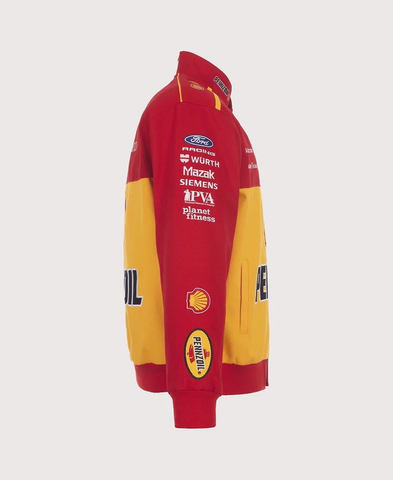 Jh Design Men's Red/Yellow Joey Logano 2026 Pennzoil Full-Snap Twill Racing Jacket