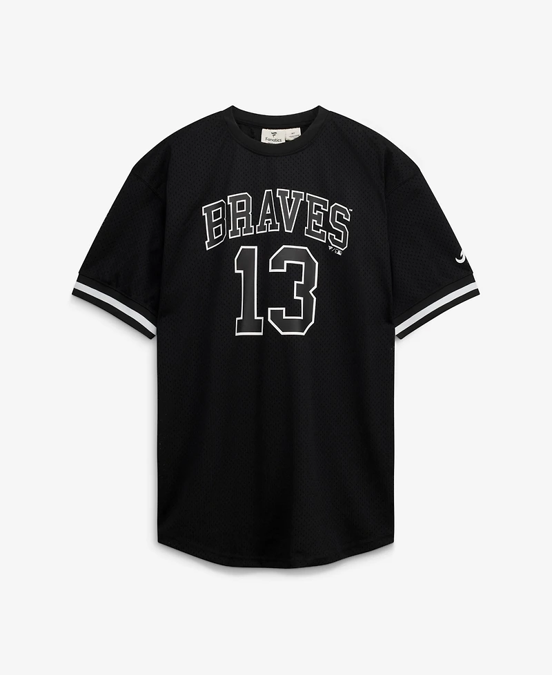 Fanatics Men's Ronald Acuna Jr. Black/White Atlanta Braves Big & Tall Heavyweight Mesh Jersey