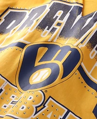 '47 Brand Women's Gold Milwaukee Brewers Plus Win Big Oversized Notch-Neck T-Shirt