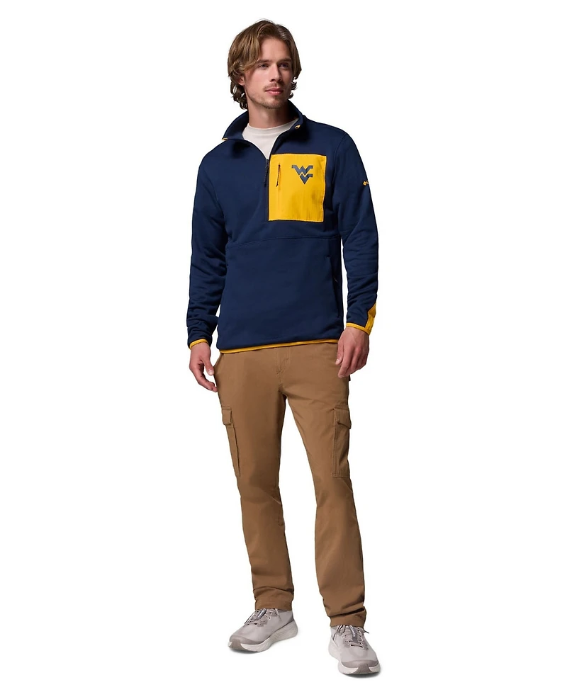 Columbia Men's Navy West Virginia Mountaineers Hike Omni-Wick Half-Zip Pullover Sweatshirt