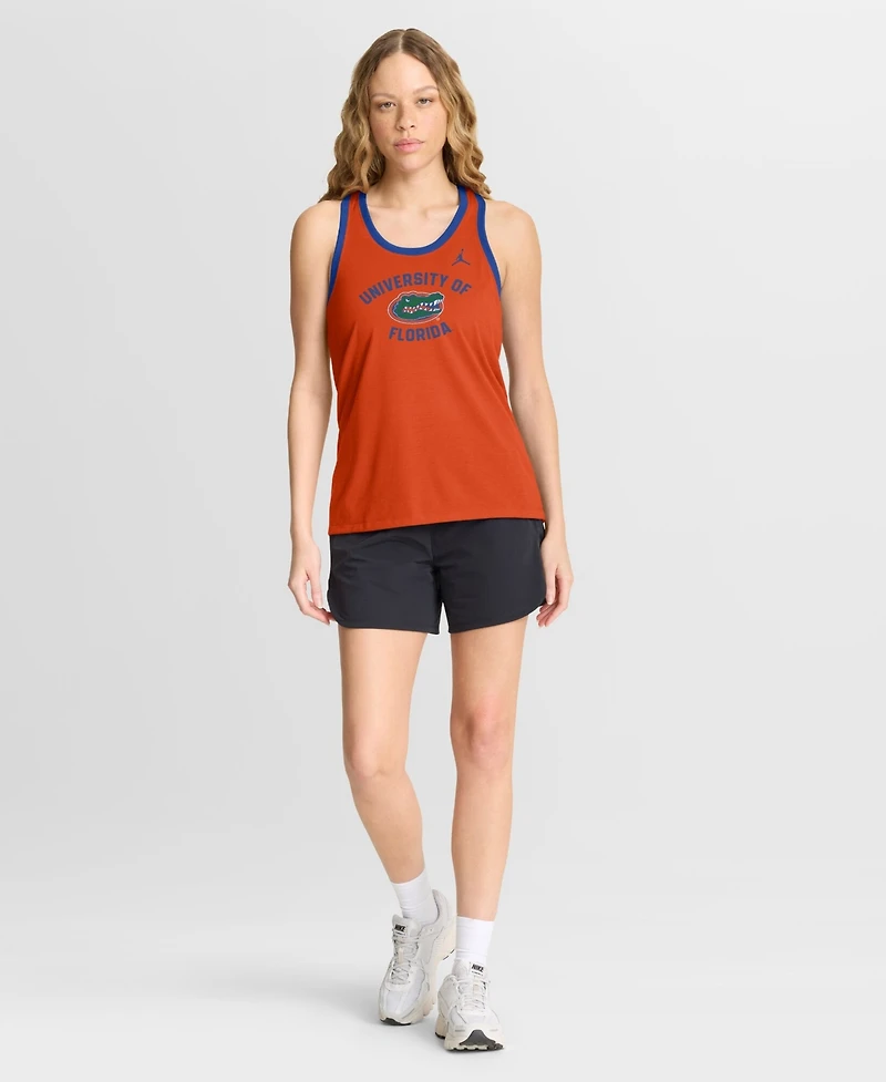 Jordan Women's Orange Florida Gators Uni Name Tri-Blend Dri-fit Racerback Tank Top