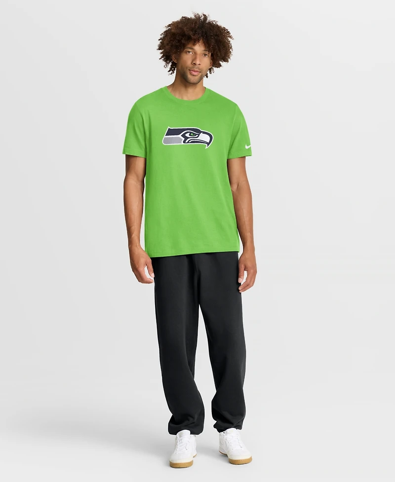 Nike Men's Neon Green Seattle Seahawks Essential Logo T-Shirt