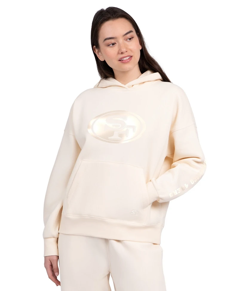 Starter Women's Cream San Francisco 49ers Pastels Relaxed Travel Hoodie