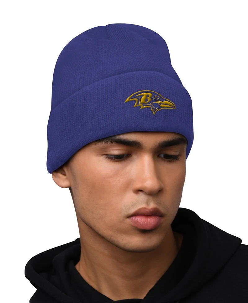 Starter Men's Purple Baltimore Ravens Hoodie and Cuffed Knit Hat Combo Pack