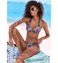 Lascana Women's Printed Triangle Bikini Swimsuit Top Bra Sizing