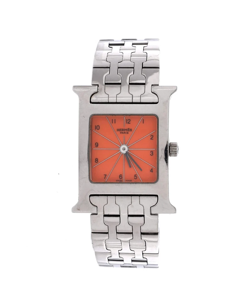 Pre-Owned Hermes Heure H Quartz Watch in Stainless Steel 21mm