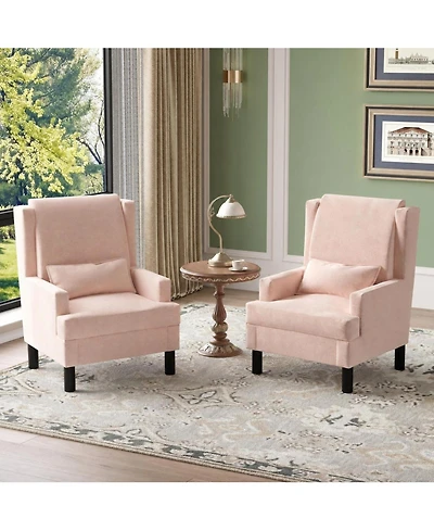 homfan Set of 2 Wingback Accent Chairs
